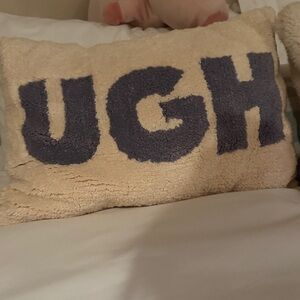 Cream fluffy accent pillows